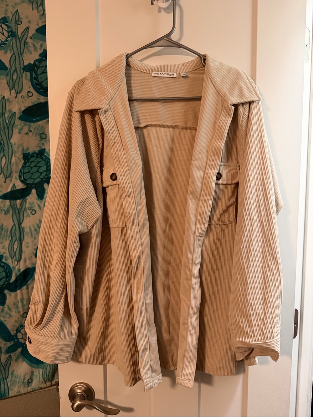 Notations Tan Corduroy Utility Overshirt Jacket